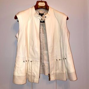 Worth, White Leather Vest, Size 4